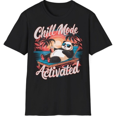 Relaxační tričko s potiskem Chill Mode Activated unisex Softstyle Black