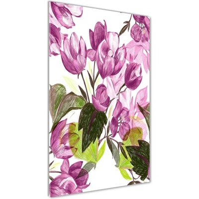 Vertikálny fotoobraz na skle Fialové kvety 50x100 cm