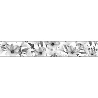 Samolepící bordura B 83-35-03, rozmer 5 m x 8,3 cm, ľalie sivé, IMPOL TRADE