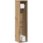vidaXL Шкаф за баня с поставка за ролкови дрехи, дъбов, 20, 5x20x90 см (858514)