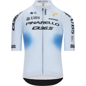 Q36.5 Мъжка фланелка с къс ръкав за колоездене Q36.5 Gregarius Clima Pro Cycling Team Limited Edition Cycling jersey - Light Blue (056-4369-0111)