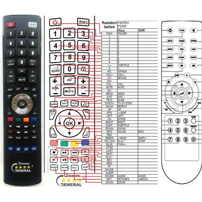 GENERAL FANTEC P2300 - съвместимо дистанционно управление на марката General (P2300)