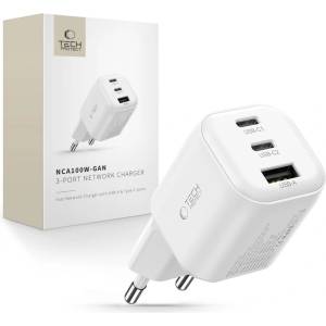 Tech-Protect nca100w-gan-avs 3-port network charger pd 3.2 100w / qc3.0 white (5906302323425)