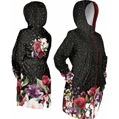 Takoy Panel so strihom 38 dámska softshell bunda zlaté kvety čierne-NS-26185