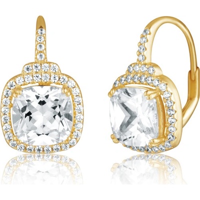 JVD Pozlátené strieborné náušnice so zirkónmi SVLE0956SH2GO00