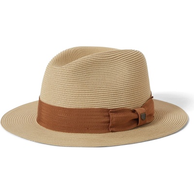Brixton Шапка Brixton Roma Straw Packable Fedora Hat - Natural / Bronze - размер S/M 56-58 cm (904-5668-0111)
