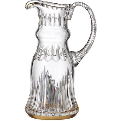 Bohemia Crystal ručně broušený džbán Prisma Line Gold 1200 ml