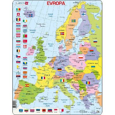 LARSEN Puzzle Európa politická mapa 48 dielikov