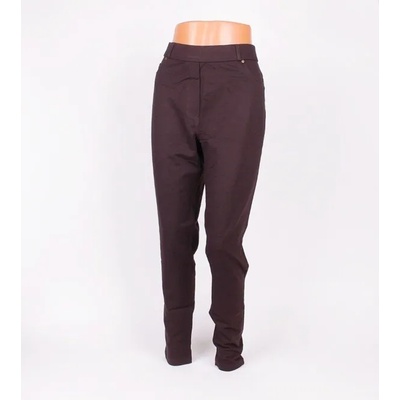 Макси еластичен панталон с джобове в тъмнокафяв цвят