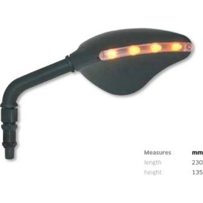 FAR univerzální levé zrcátko s blinkrem LED (barva černá) M10X1,25