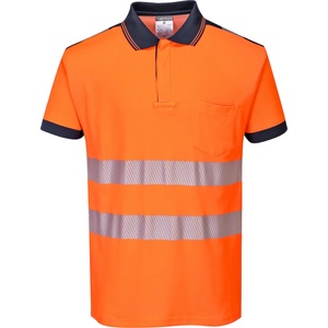 Portwest hi-vis pw3 t180 / Светлоотразителна поло тениска - hv оранжево/тъмносиньо xl (t180onrxl)