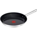 Tefal Duetto On Frying Pan 28 cm, Go Ceram ceramic non-stick coating, Thermo-Signal, riveted handle, suitable for all types of cooktops, durable, stainless steel, G7660634 (G7660634)