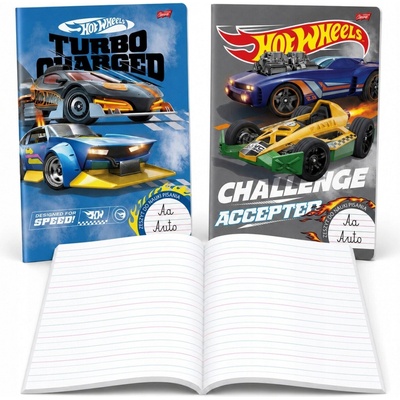 Unipap Zošit A4 na učenie písania 32l na tri linajkový dvojfarebný Hot Wheels