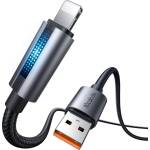 Mcdodo Кабел за данни - Mcdodo (CA-5660) - с дишаща светлина, USB-A → Lightning, 3A, 1.2m - Черен