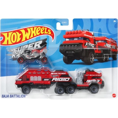 Mattel Hot Wheels Super Rigs Baja Battalion červené