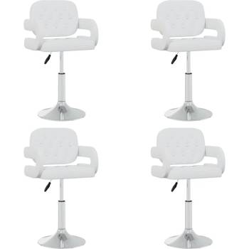 Image 1 of vidaXL Въртящи се трапезни столове, 4 бр, бели, изкуствена кожа (3089106)