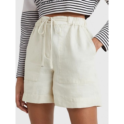 Tommy Hilfiger dámské lněné kraťasy béžové