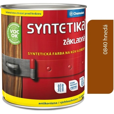 Chemolak Syntetika S2000Uá 4,5l základná farba 0840 tmavočervená