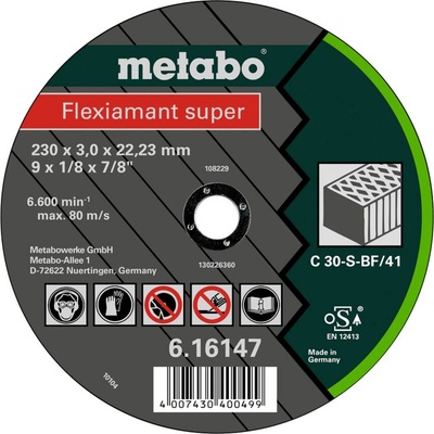Metabo 616147000 řezný kotouč rovný 230 mm 25 ks přírodní kámen, Umělý kámen