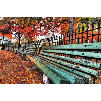 DIMEX ART Флизелинов фототапет градска пейка 375 x 250 см