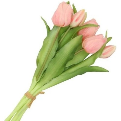 Kytice 7ks růžových realistických tulipánů Tulips - 17*30 cm - daan kromhout