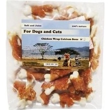 For Dogs and Cats Pochoutka Kalciová kost 5 cm s kuřecím masem 250 g