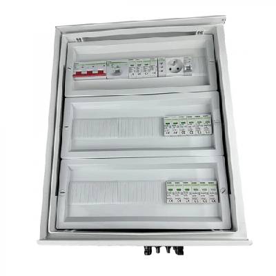 EM-854N_DCAC Разпределителна кутия DCAC, IP66, SPD DC Noark 1000V тип 1+2, 5 x PV вериги, 5 x MPPT, SPD AC Noark тип 1+2, 100A 3-F, FR 100A, сигнал фаза + контакт (EM-854N_DCAC)