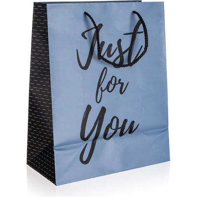 HOME DECOR taška dárková 26x32x13cm (L) JUST FOR YOU BLUE