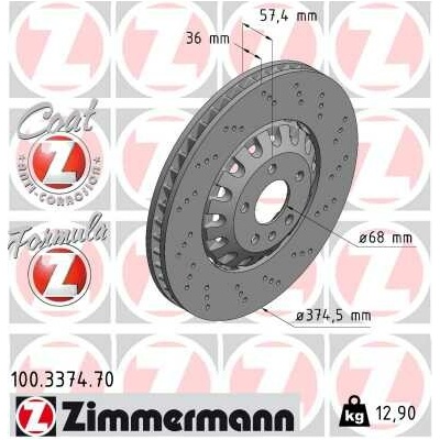 Brzdový kotúč ZIMMERMANN 100.3374.70 (100337470)