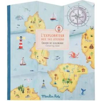 Image 1 of Moulin Roty - Книжка за оцветяване със стикери - Изследвай света (712605)