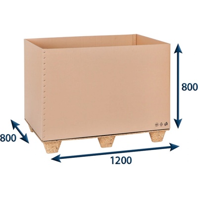 10 ks - Prepravný EUROBOX 1200x800x800 7VVL bez horných chlopní
