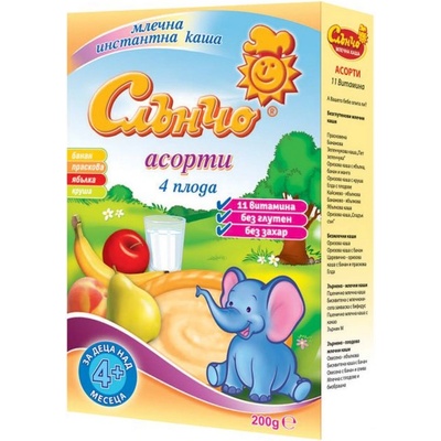 Плодово - млечна каша Слънчо асорти - 200 г