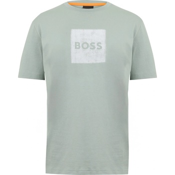 Boss Тениска Boss Mens BOSS ORANGE Short Sleeve T-Shirt with Contemporary Stitched Logo - Green 351