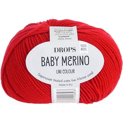 Příze DROPS Baby merino uni color 16 - červená