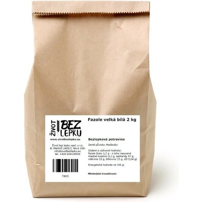 Život bez lepku Fazuľa veľká biela 2 kg