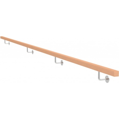 Umakov Drevené madlo BUK - CINK a nerezové držiaky, JP40x40mm/L4000mm WBJP/M-4000-CINK