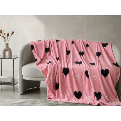 Textilomanie Mikroplyšová deka CORAZON růžová 160x200