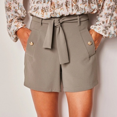 Blancheporte Splývavé šortky s páskem khaki