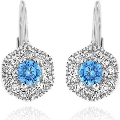 Zlatnictví U Kostela dámské náušnice modré kytičky 054