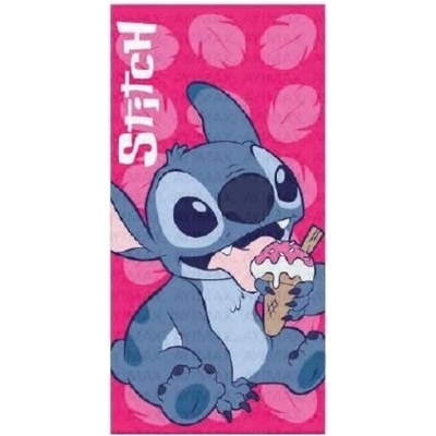 CurePink Dětský ručník osuška Disney Lilo & Stitch Zmrzlina 70 x 140 cm