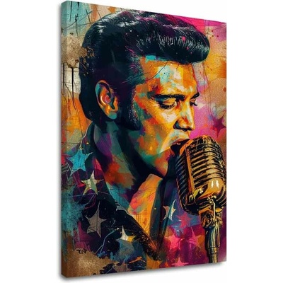 Obraz Elvis Presley - Zlatý hlas rock’n’rollu | dokončené rukou umelca - 100x150 cm