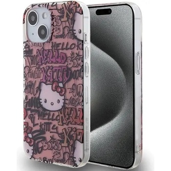 Hello Kitty Кейс Hello Kitty IML Tags Graffiti за iPhone 15, розов (3666339188412)