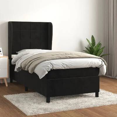 vidaXL 11461.3129191 Boxspring postel s matrací černá samet
