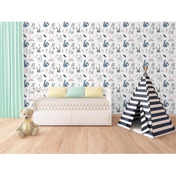 DIMEX ART s. r. o Луксозна флизелинова тапета пъстри зайчета