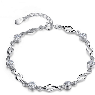 Silenti Jewelry Сребърна гривна "Ромб" - Сребърен