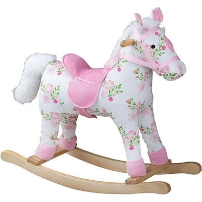 Bigjigs Toys Bigjigs dřevěný houpací kůň s květy