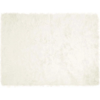 vidaXL Изкуствен килим от кожи Бяло 160 x 230 cm Полиестер (42021462)