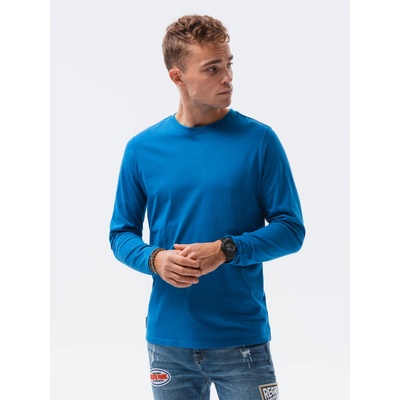 Ombre Clothing pánské basic tričko s dlouhým rukávem Hippolyt světle modrá S L138