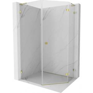 Mexen Lunar L петоъгълна душ кабина дясно отваряне 80 x 90 см, прозрачна, златна - 831L-080P-090L-50-00-P (831L-080P-090L-50-00-P)