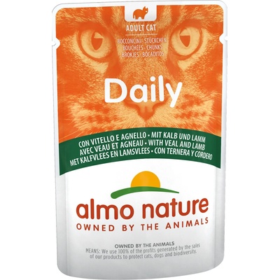 Almo Nature Daily Menu telecí a jehněčí 12 x 70 g